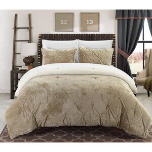 Chic Home Josepha 2 Piece Twin Soft Comforter Set Beige Size X Long NWB